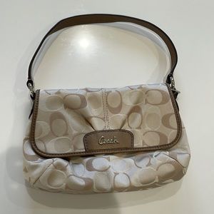 Coach monogram handbag, tan